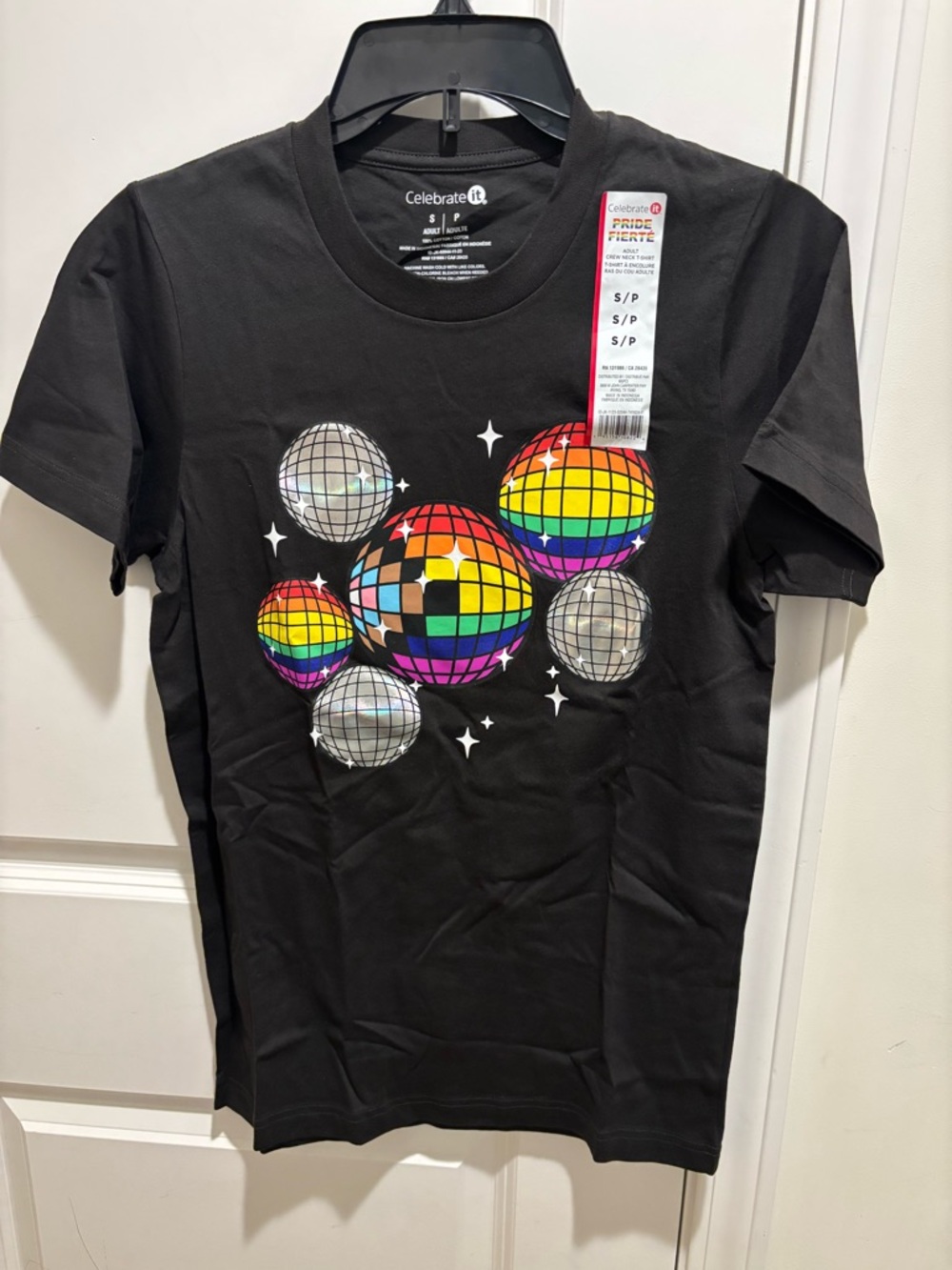 Rainbow Pride LGBTQ Disco Balls Black Tee
